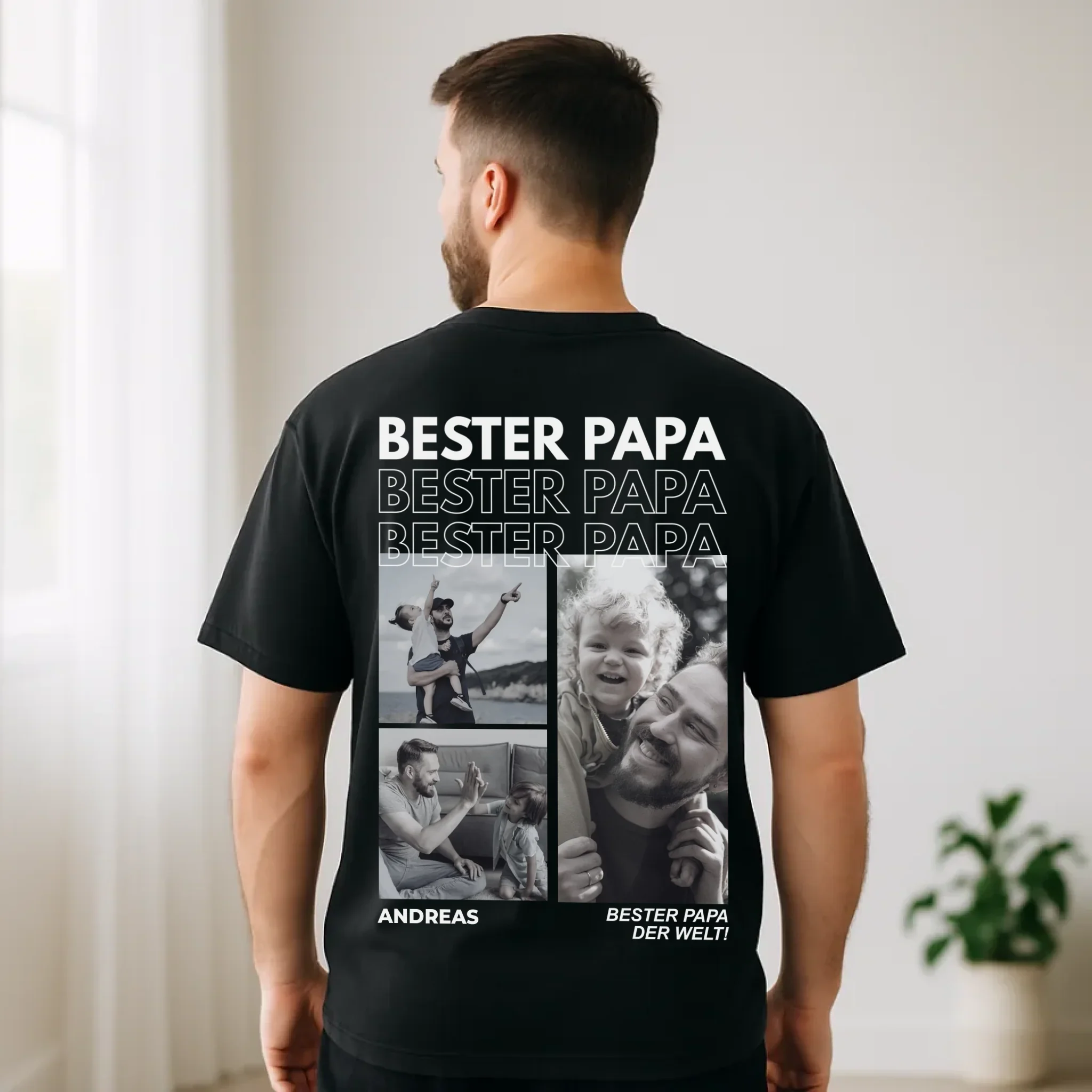 BESTER PAPA - Personalisiertes T-Shirt mit Fotos - Image 2