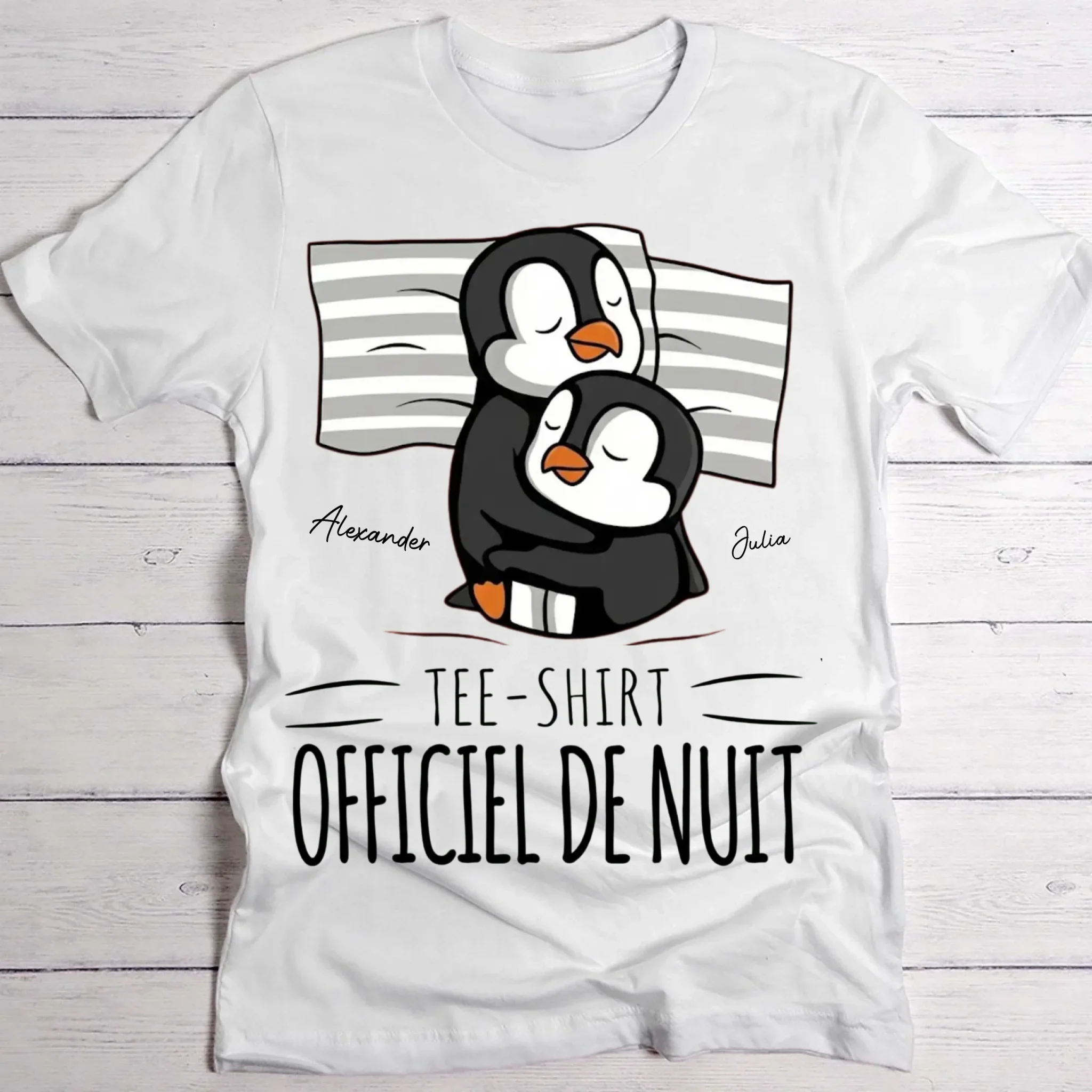 Bonne nuit - Pingouin  - T-shirt personnalisé - Image 2