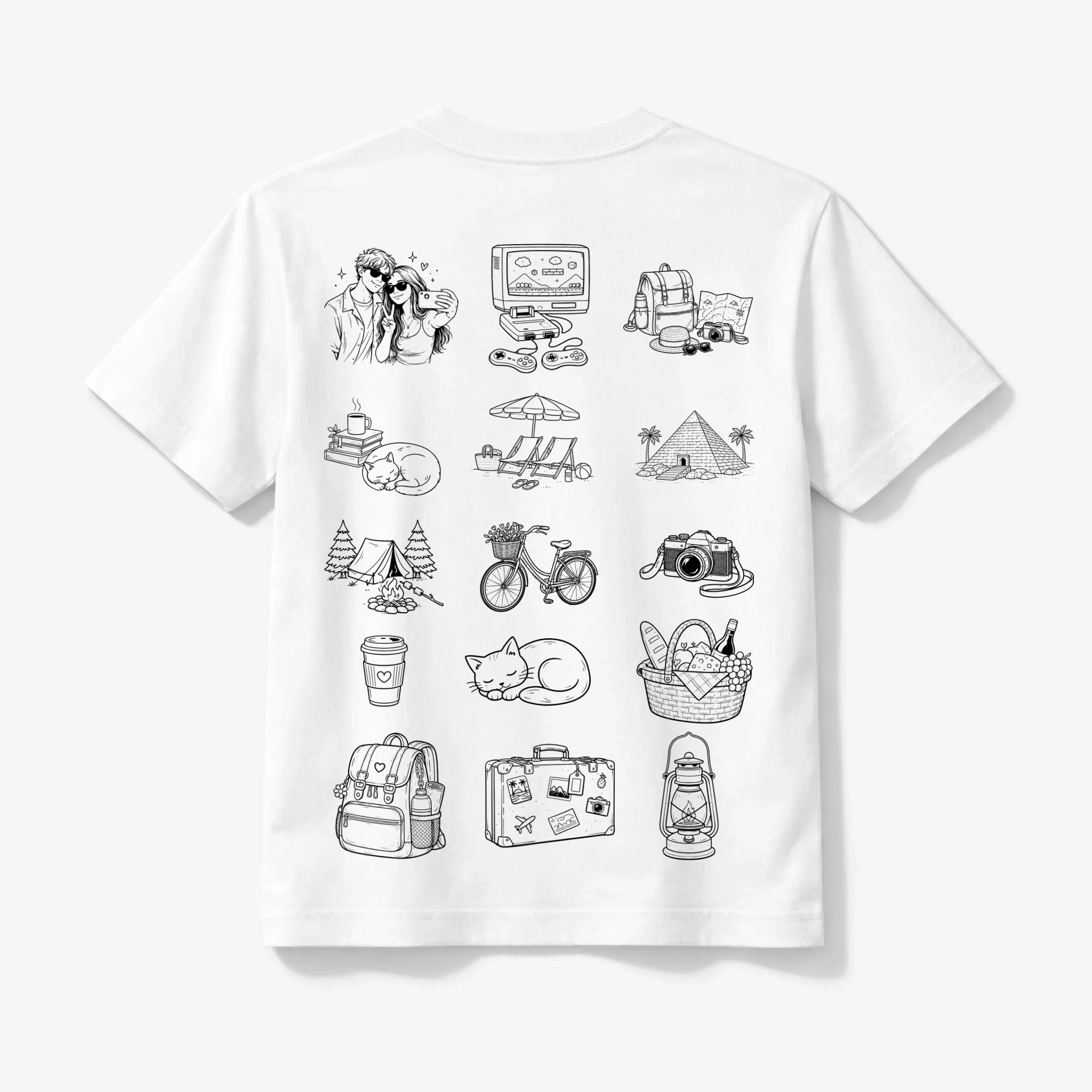 Das Shirt das deine Geschichte erzählt - Personalisiertes Line Art Unisex T-Shirt