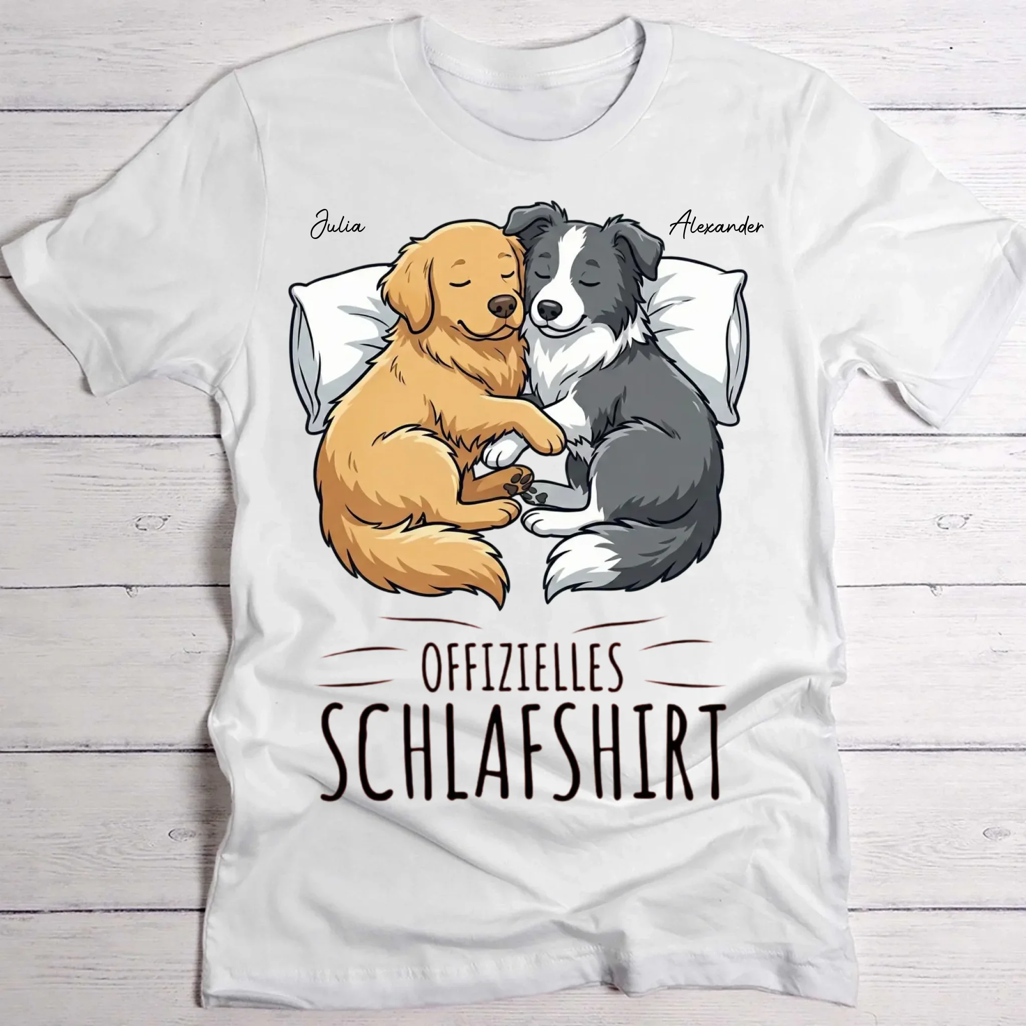 „Gute Nacht - Hunde“ - Personalisiertes T-Shirt - Image 2