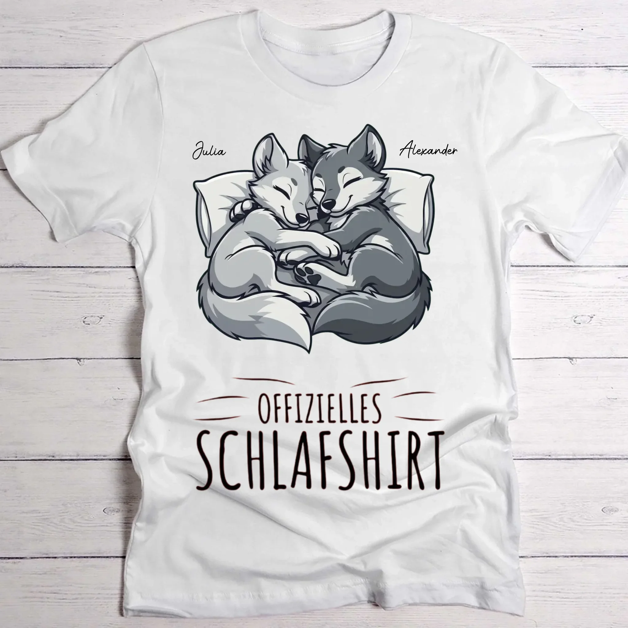 „Gute Nacht Wölfe“ - Personalisiertes T-Shirt - Image 2