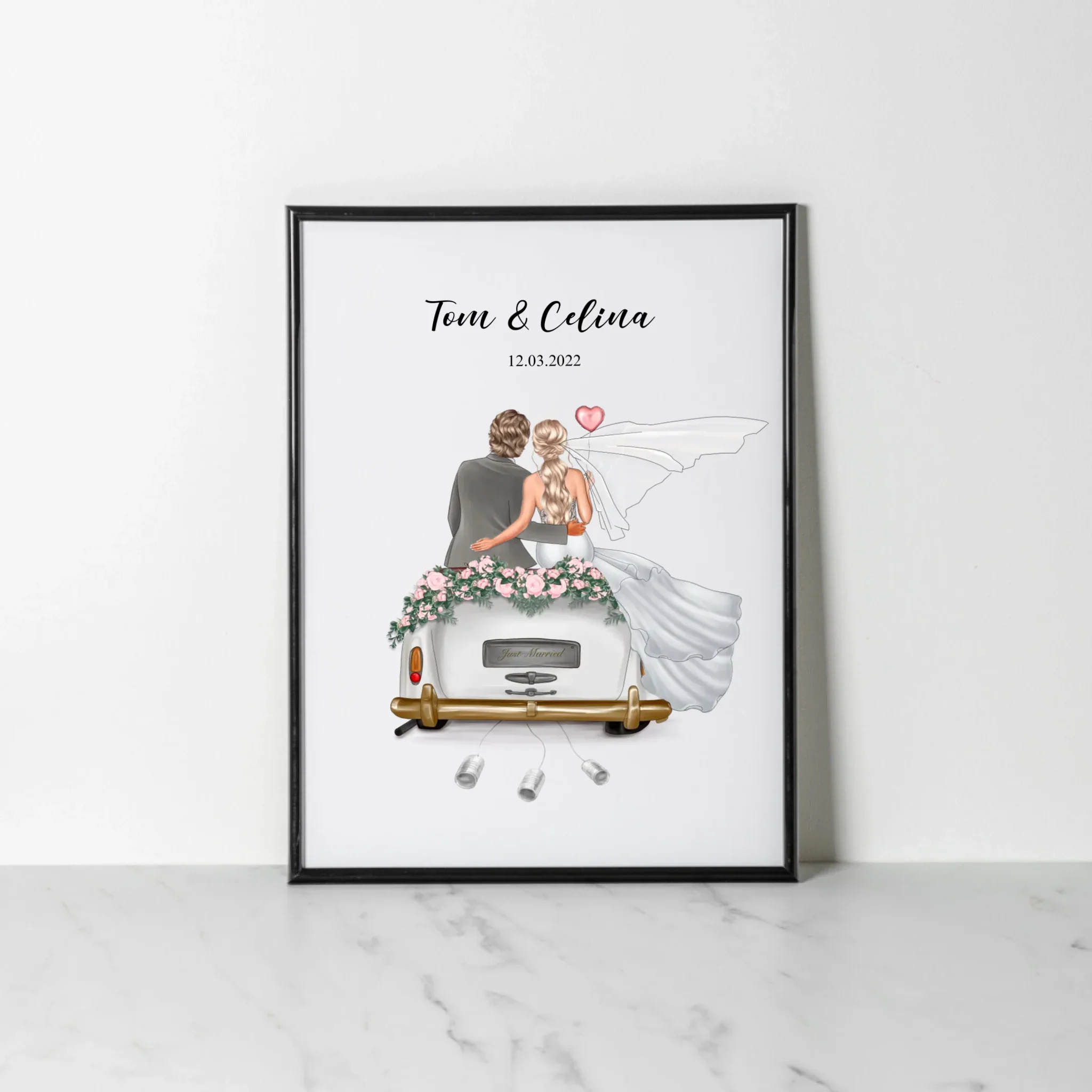 Just Married - Personalisiertes Poster als Geldgeschenk - Image 2