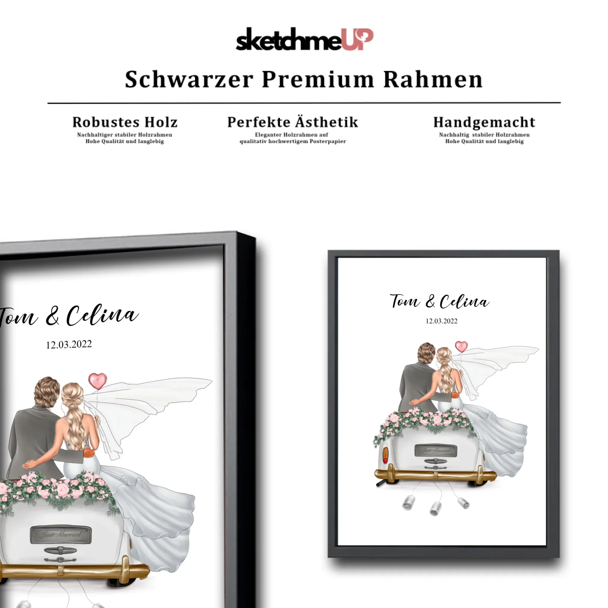 Just Married - Personalisiertes Poster als Geldgeschenk - Image 3