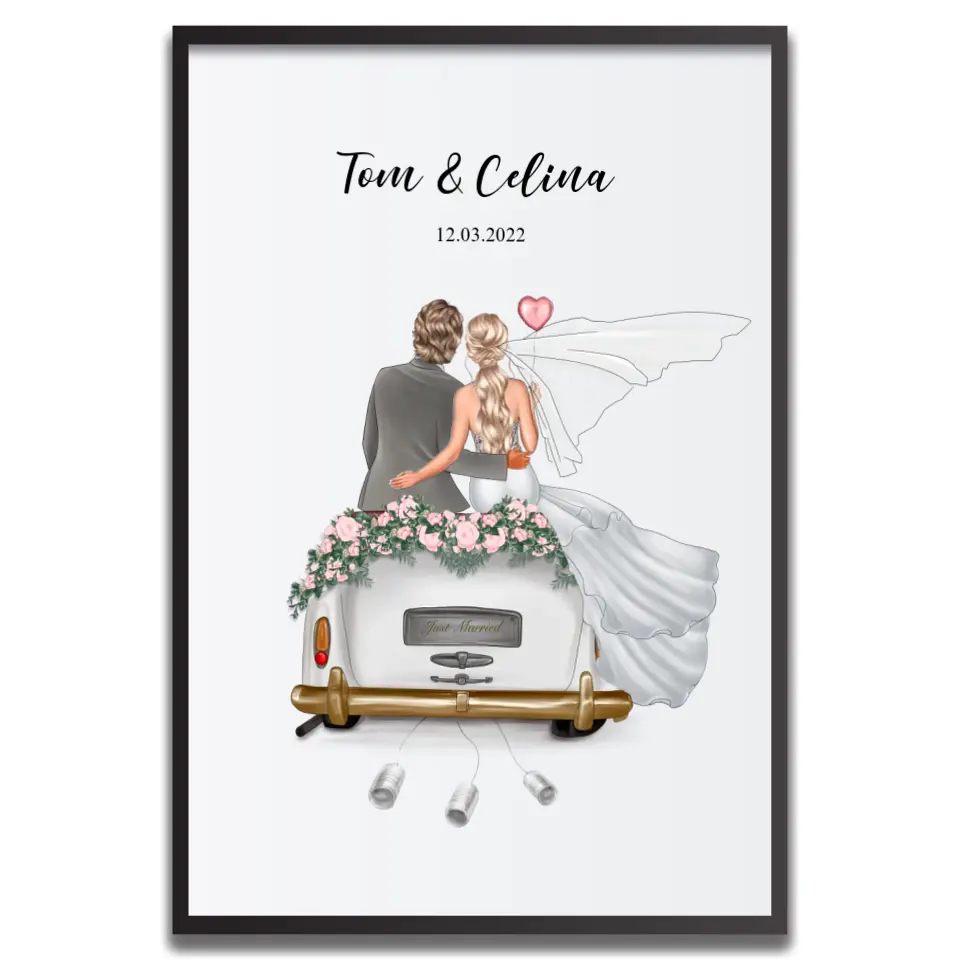 Just Married - Personalisiertes Poster als Geldgeschenk - Image 5