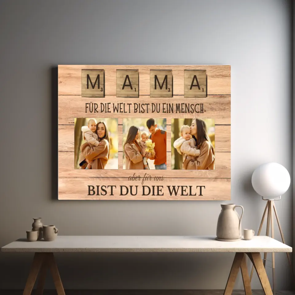 "Mama"- Muttertags Geschenk Leinwand Personalisierbar - Image 2