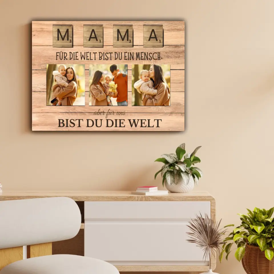 "Mama"- Muttertags Geschenk Leinwand Personalisierbar - Image 3