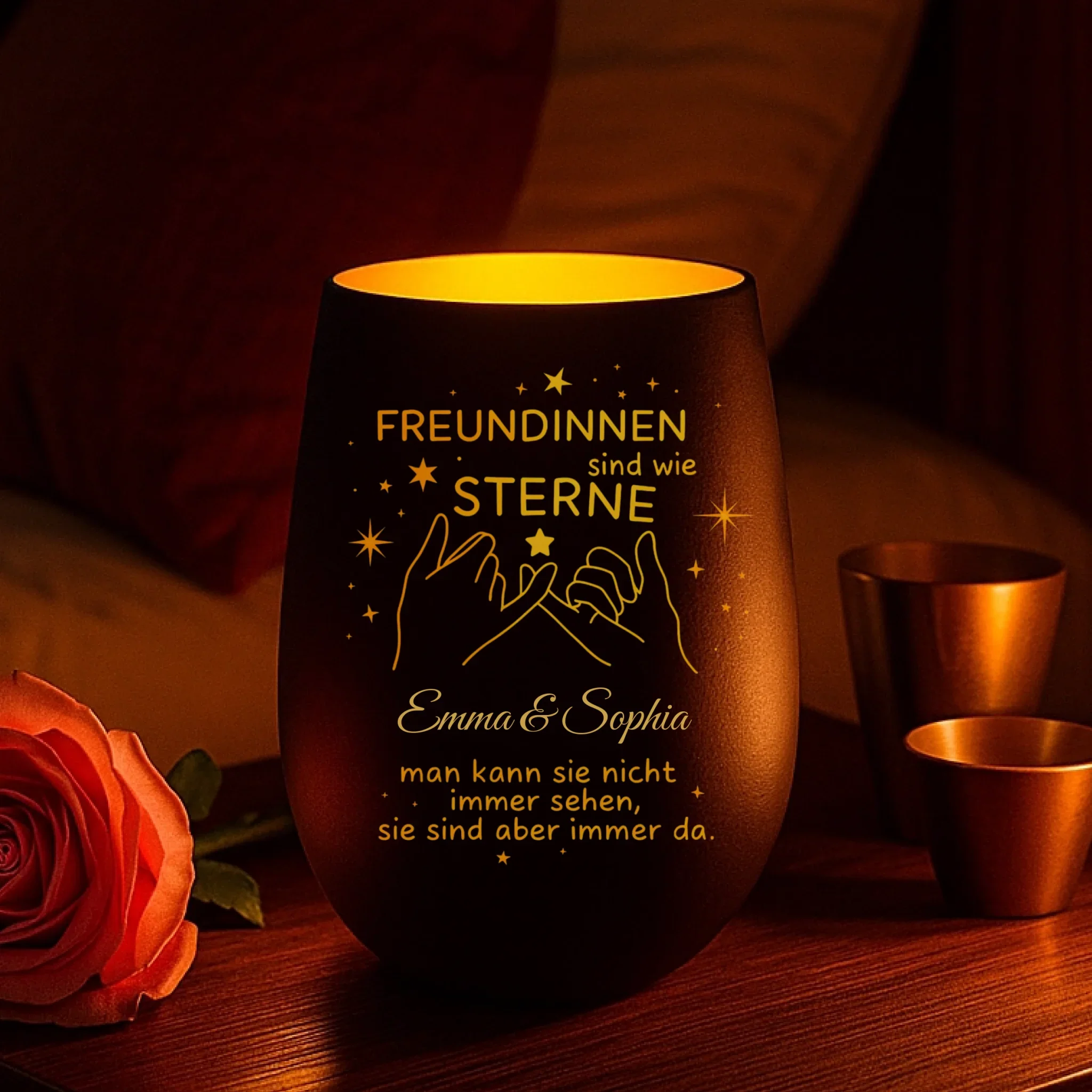 Personalisierbares Freundschafts-Windlicht – Sterne Design - Image 2