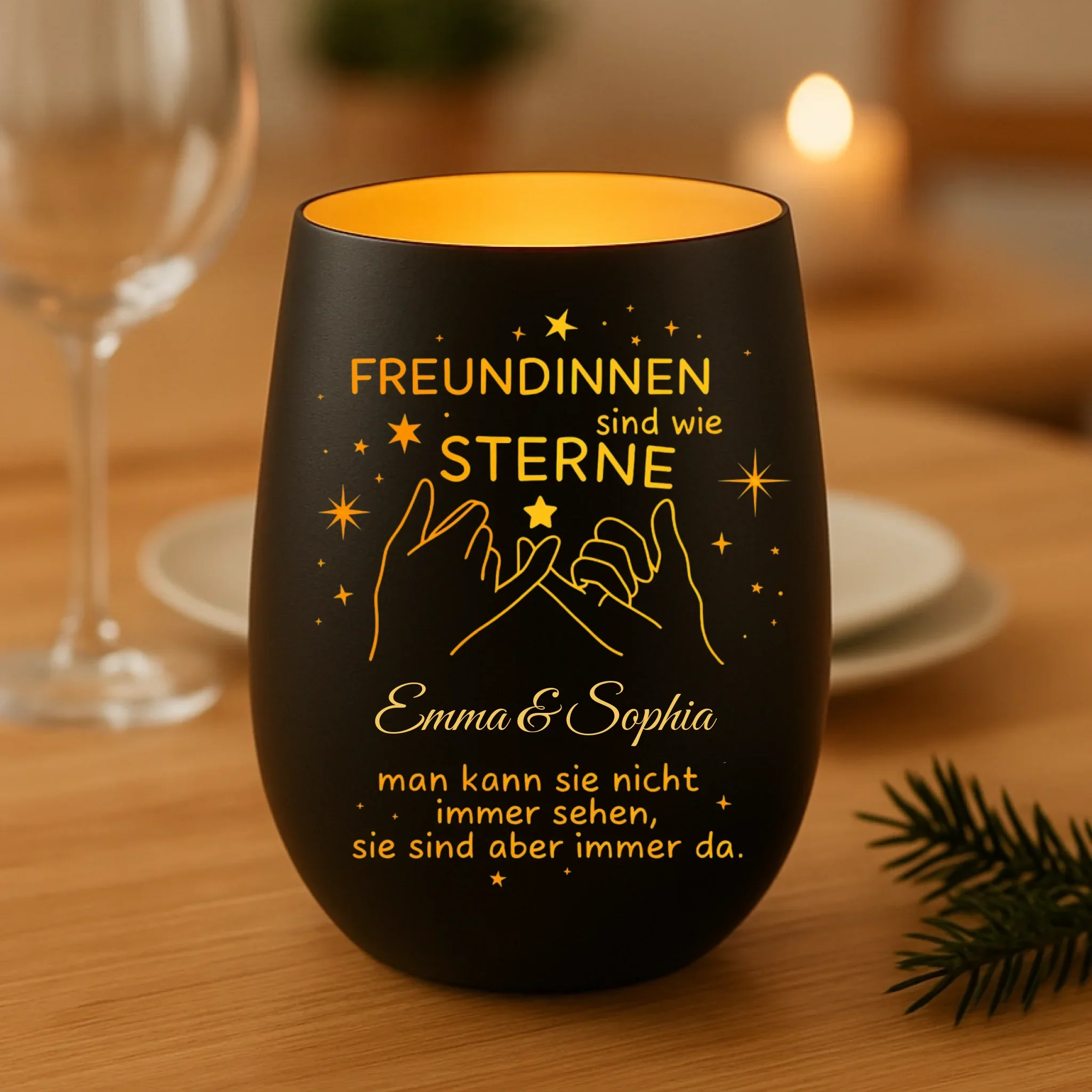 Personalisierbares Freundschafts-Windlicht – Sterne Design - Image 3