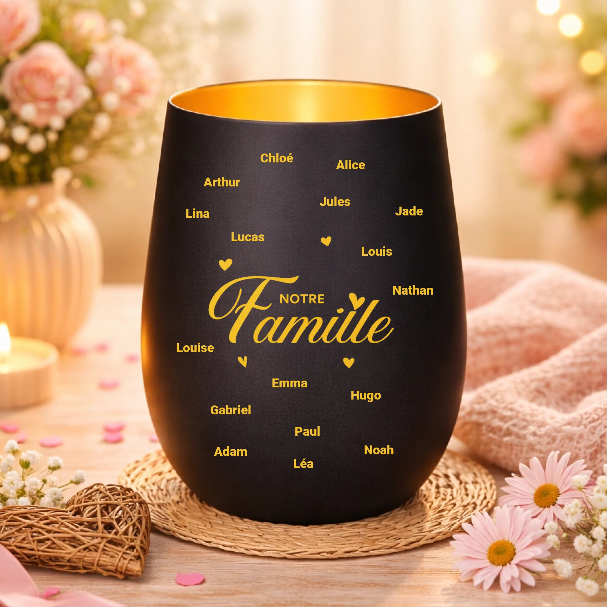 Photophore personnalisé avec prénoms – Notre Famille - Image 2