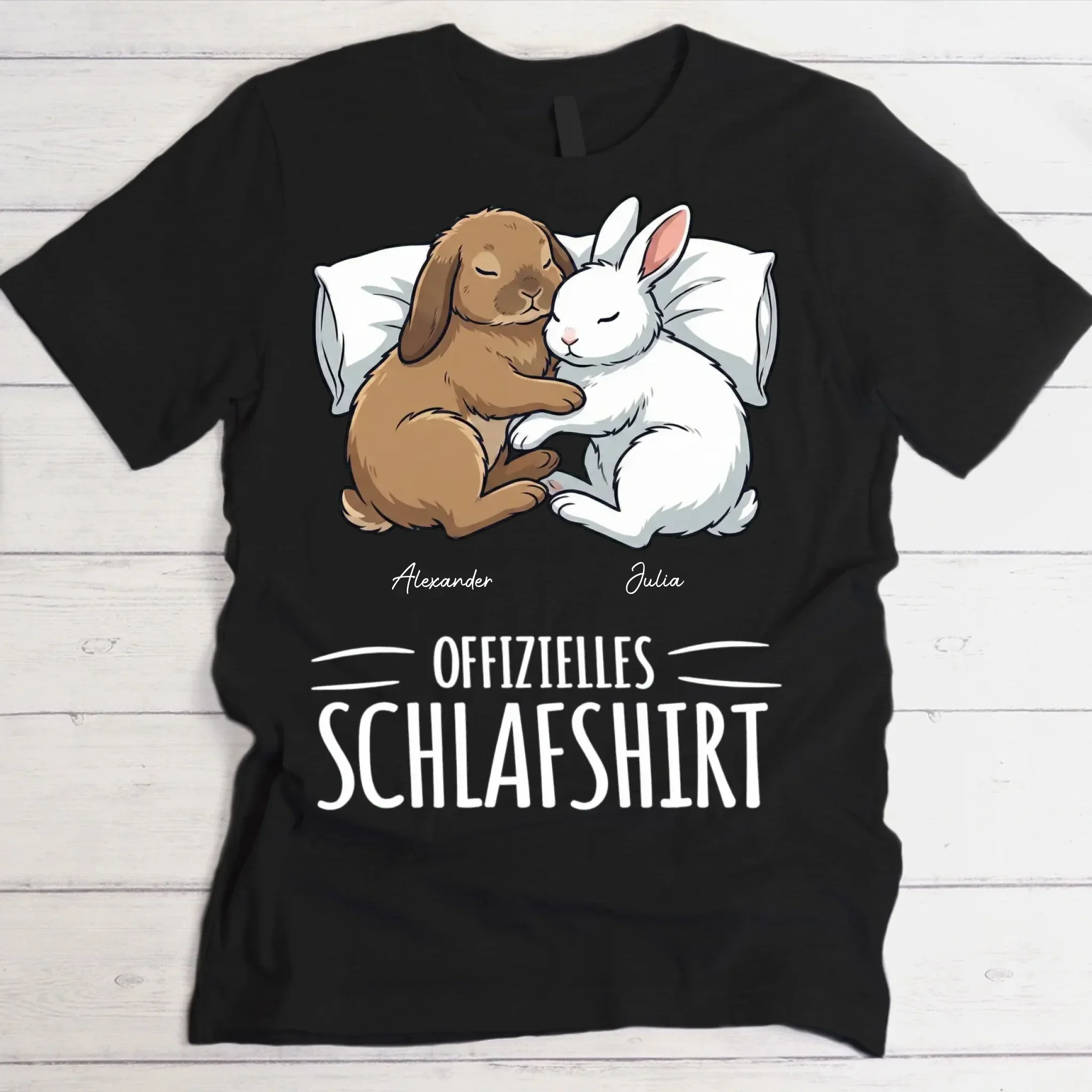 „Schlaf-Hasen“ - Personalisiertes T-Shirt - Image 2