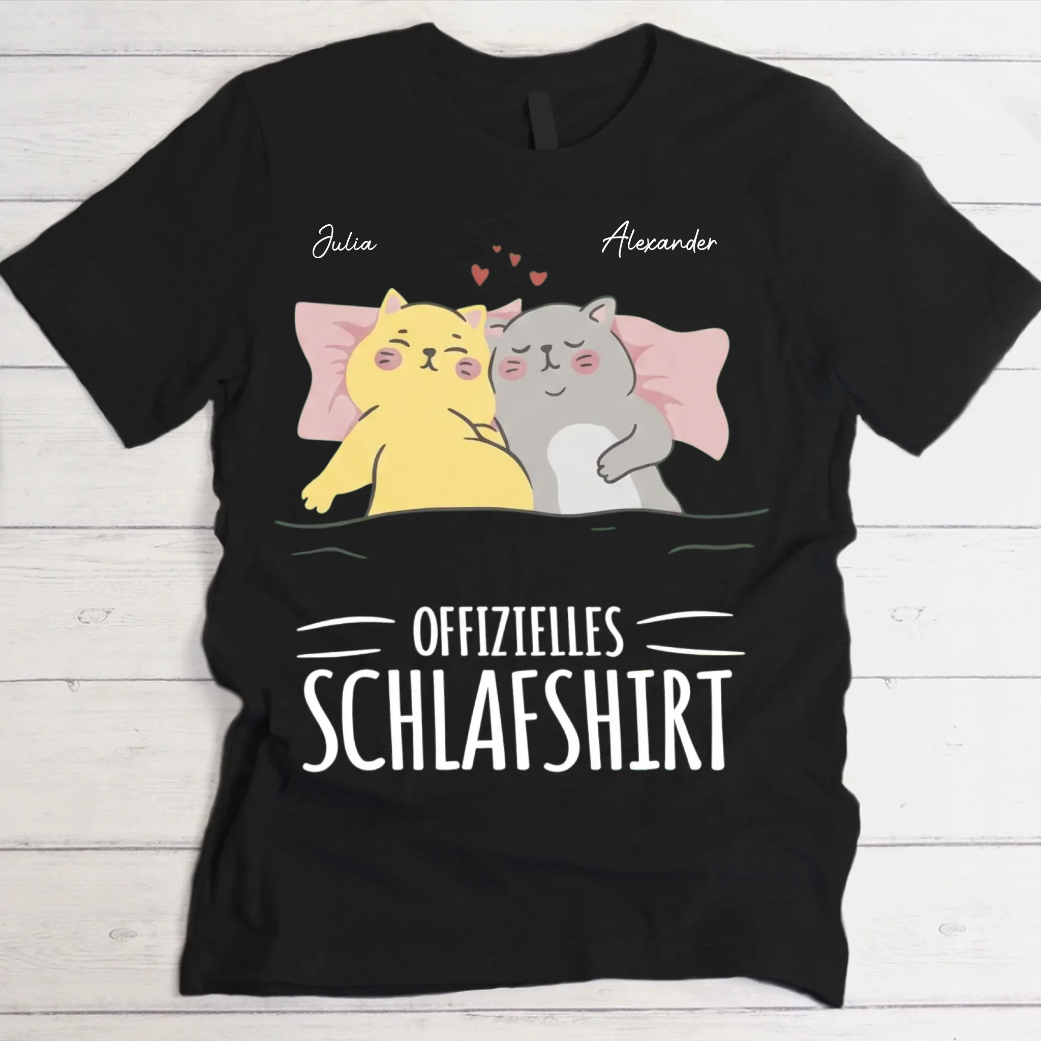 „Schlaf-Kätzchen“ - Personalisiertes T-Shirt - Image 2